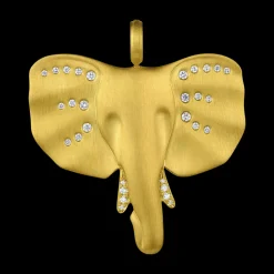 Large Diamond Elephant Pendant