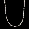 Light Grey Diamond Bead Necklace