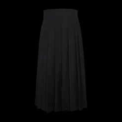 Long Pleated Wrap Skirt