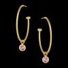 Malaya Garnet Round Bezel Earring Charms