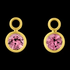 Malaya Garnet Round Bezel Earring Charms
