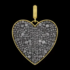 Medium Grey Diamond Heart Pendant