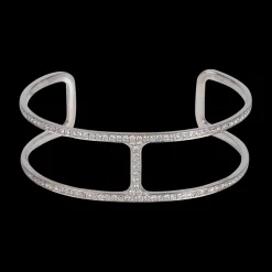 Mini T Cuff Bracelet With Diamonds