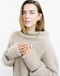 Mock-Neck Kimono Sweater