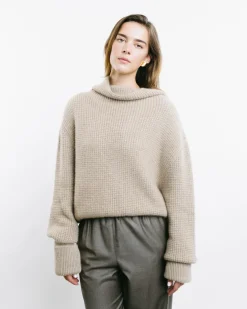 Mock-Neck Kimono Sweater