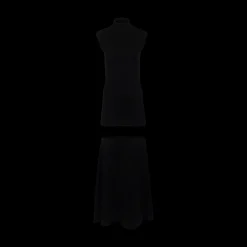 Mock-Neck Sleeveless Floating Knit Maxi Dress