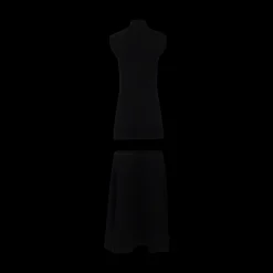 Mock-Neck Sleeveless Floating Knit Maxi Dress