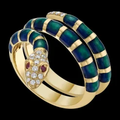 Nouvelle Serpent Metallic Enamel Coil Ring
