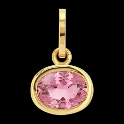 Oval-Cut Pink Tourmaline Birthstone Charm
