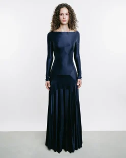 Paneled Jersey Maxi Dress