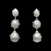 Pearl Trio Spike Earrings