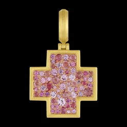 Pink Sapphire Pavé Cross Pendant