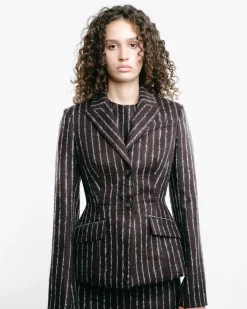 Pinstripe Single-Breasted Blazer