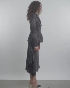 Pinstripe Single-Breasted Blazer