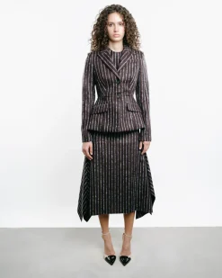 Pinstripe Single-Breasted Blazer