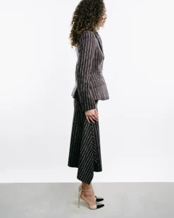 Pinstripe Single-Breasted Blazer