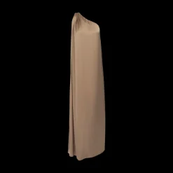 Pleated One-Shoulder Gown