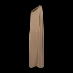 Pleated One-Shoulder Gown