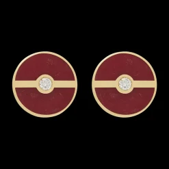 Red Large Discs Earrings