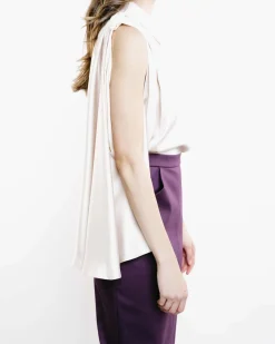 Satin Split Sleeves Top