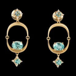 Sea of Tranquility Blue Apatite & Diamond Drop Earrings