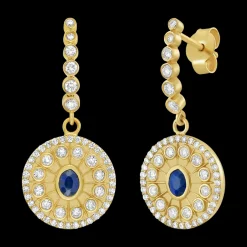 Serenity Sapphire & Diamond Dangle Earrings