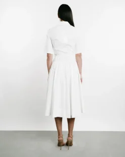 Short-Sleeved Belted Dress