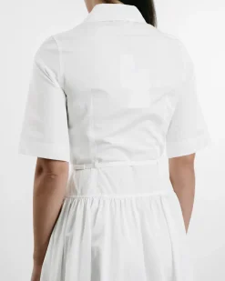 Short-Sleeved Belted Dress