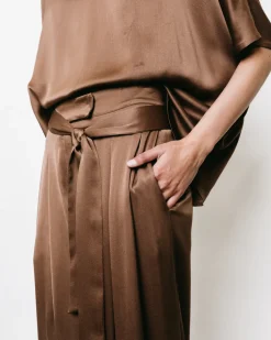 Silk Wide-Leg Pants