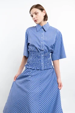 Smocked Button-Up Top