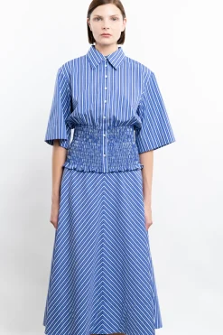 Smocked Button-Up Top