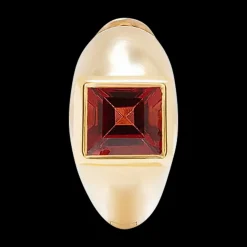 Square Garnet Huggie (Single)