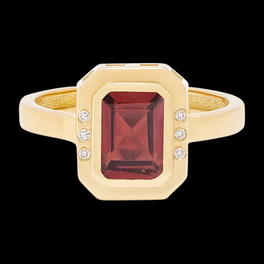 Stones of Wisdom Octagon Garnet Ring