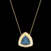 Stones of Wisdom Triangle London Blue Topaz Necklace