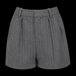 Striped Wool Tailored Shorts