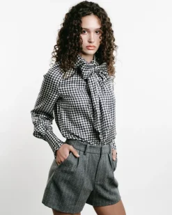 Striped Wool Tailored Shorts