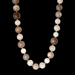 Taupe Moonstone Bead Necklace