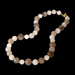 Taupe Moonstone Bead Necklace
