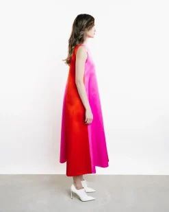 Two-Tone Midi Dress