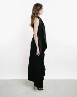 Varsity Draped Midi Dress