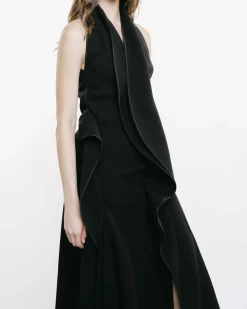Varsity Draped Midi Dress