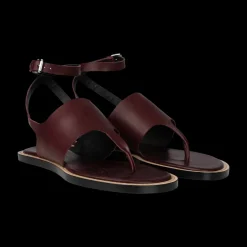Vedra Leather Thong Ankle-Strap Sandals