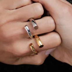 Vermeil Bague Biseau Ring