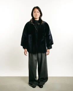 V-Neck Shearling Jacket
