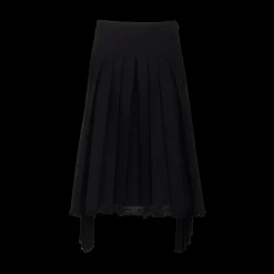 Wool Canvas Pleated Skirt