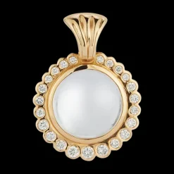Yellow Gold Diamond Looking Glass Pendant