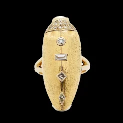 Yellow Gold Scarab Pop Art Diamond Ring