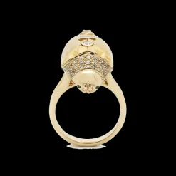Yellow Gold Scarab Pop Art Diamond Ring